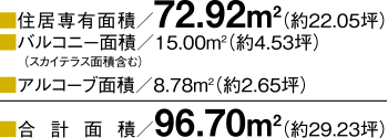 ■合計面積:96.70m2(約29.23坪)